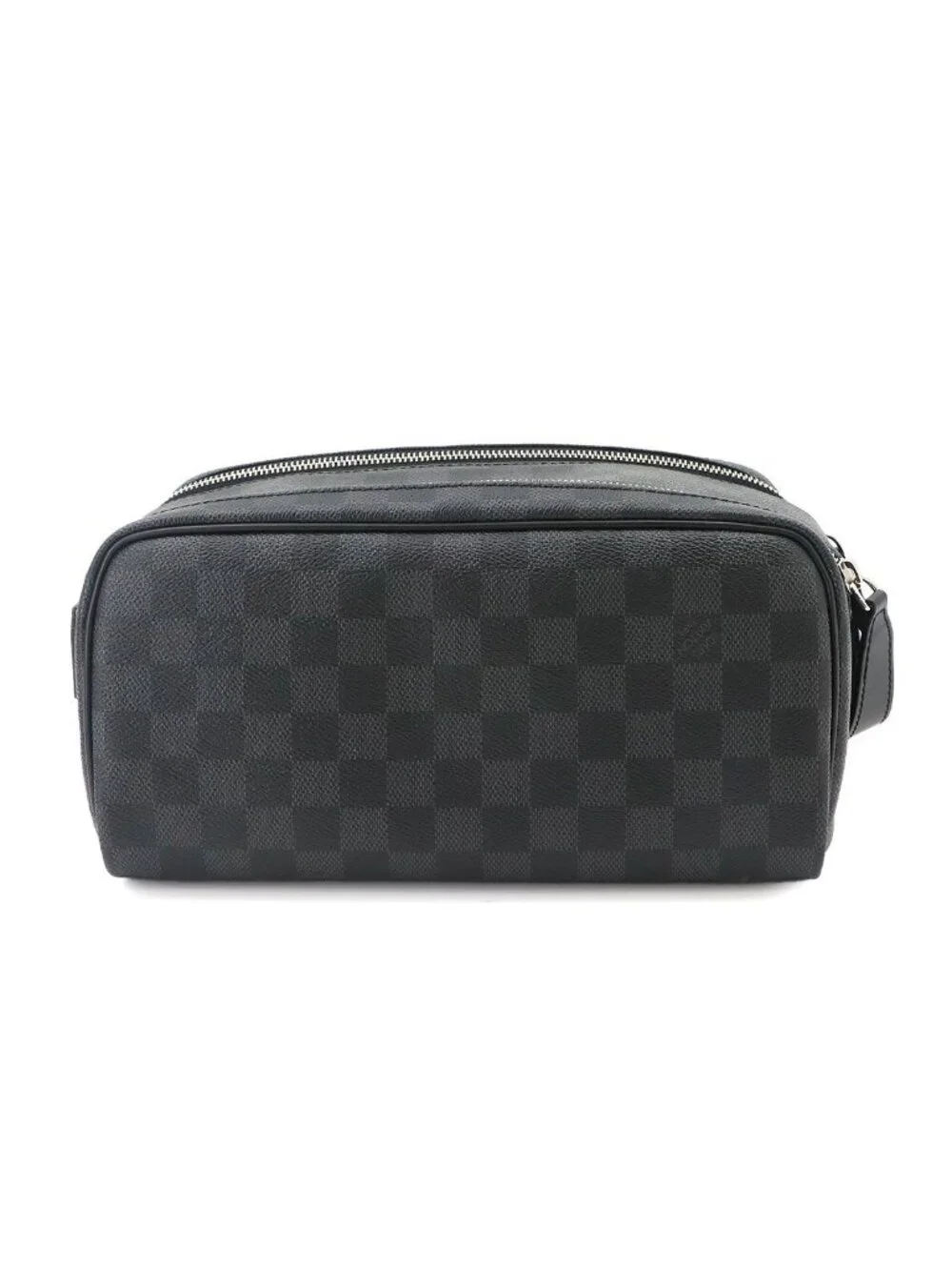 Louis Vuitton Damier Graphite Dopp Kit Hand Bag Black Gray
